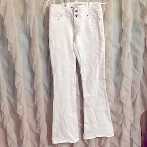 JUST USA White Denim Flare Leg Jeans Size: 3